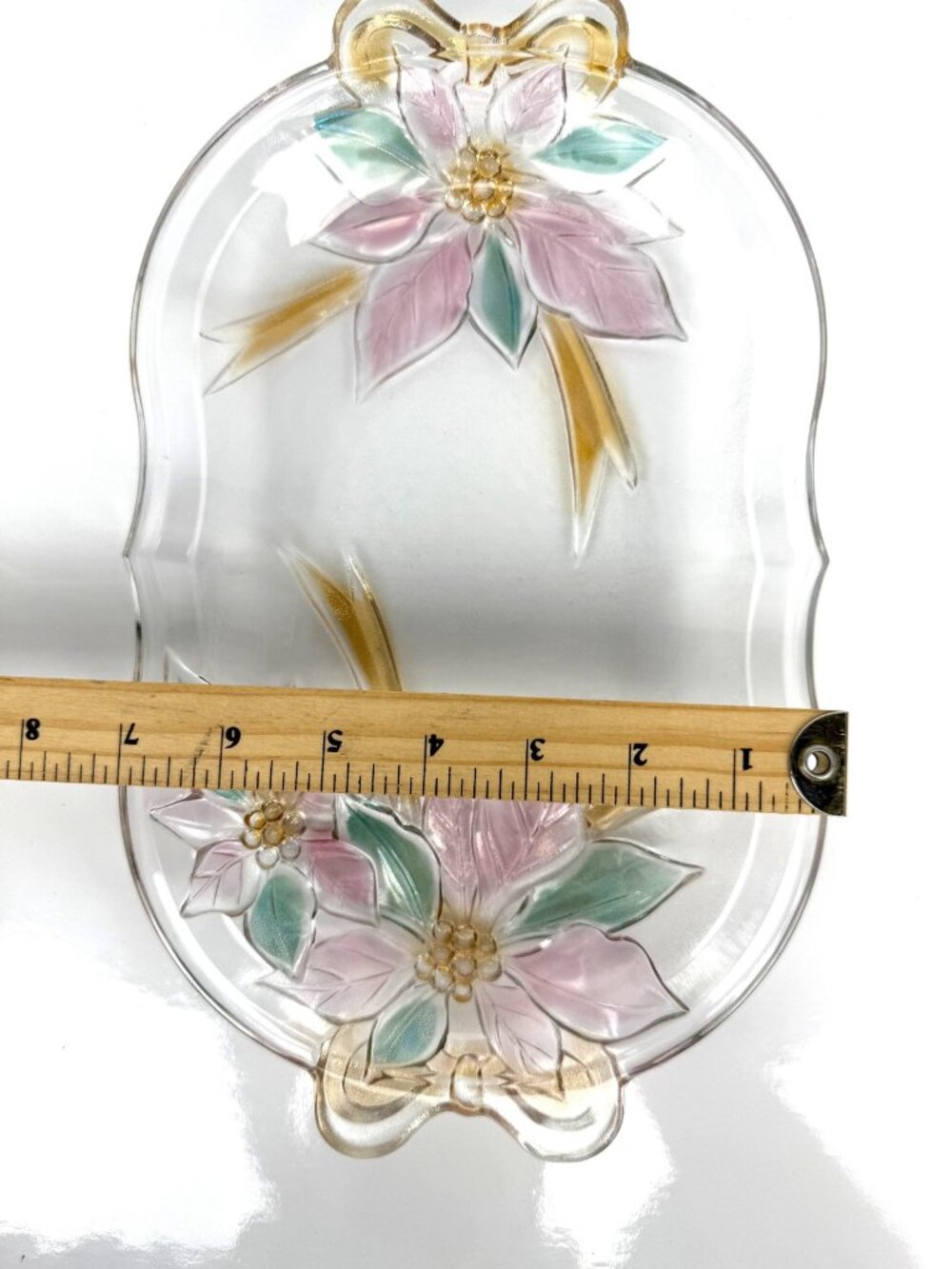 VTG MIKASA Cocktail Summer Vibes Pastelβ Hand-Painted Glass Serving Platter - Picture 9 of 12